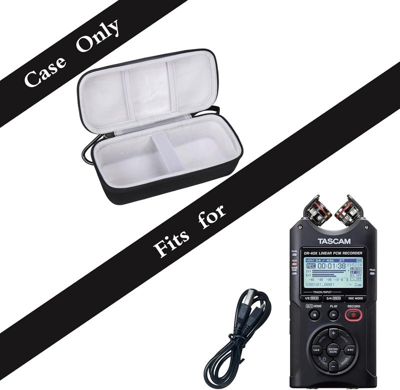 worfty Case for TASCAM DR-40X 4-Track Portable Handheld Field Recorder, Carrying Storage Travel Bag for Tascam DR-40X Handheld Recorder(Case Only) (Black) - Image 2